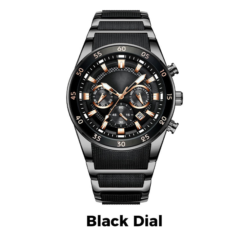 🎁 Moška vodoodporna večnamenska kremenčeva ura⌚-SI