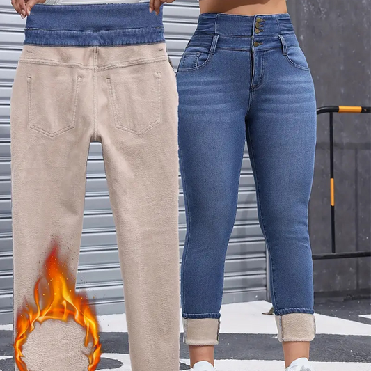 👖Tople in udobne ženske jeans hlače s flis podlogo-SI