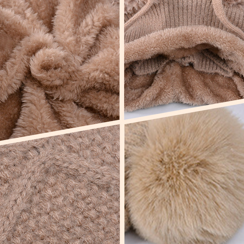 🔥Nova ponudba – elegantna, debela pletena zimska kapa – s toplim pokrivalom za obraz in šalom-SI