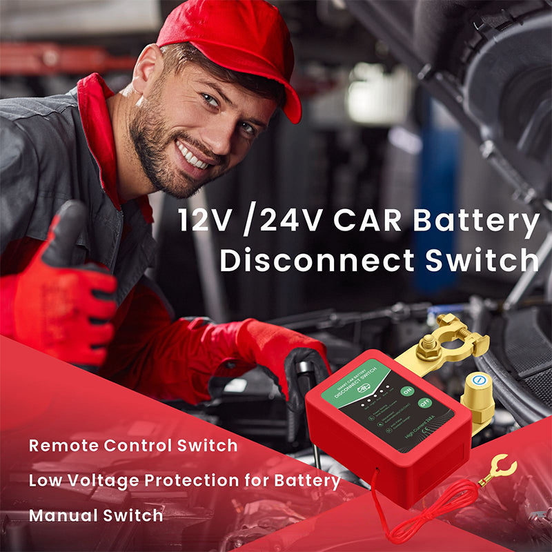 🚗⚡ Daljinsko upravljano stikalo za odklop avtomobilskega akumulatorja 12V/24V🔋-SI