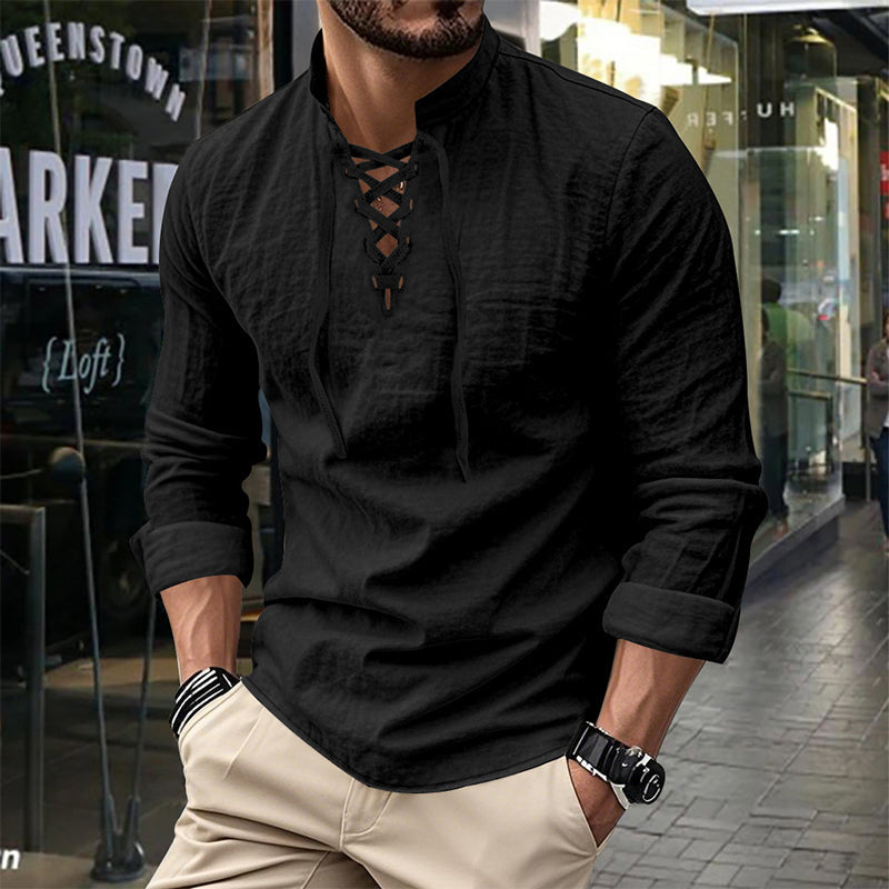 💎 Ανδρικό μονόχρωμο casual πουκάμισο — Αναπνεύσιμο βαμβακερό ύφασμα ✨-GR
