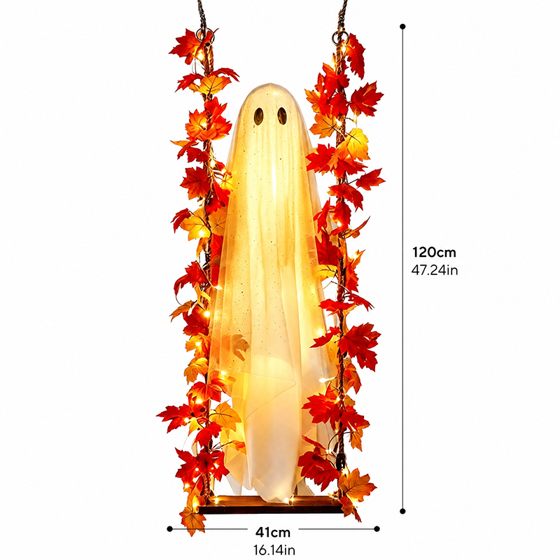 🎃👻 Noč čarovnic z LED okraski v obliki duha 🍁-SI