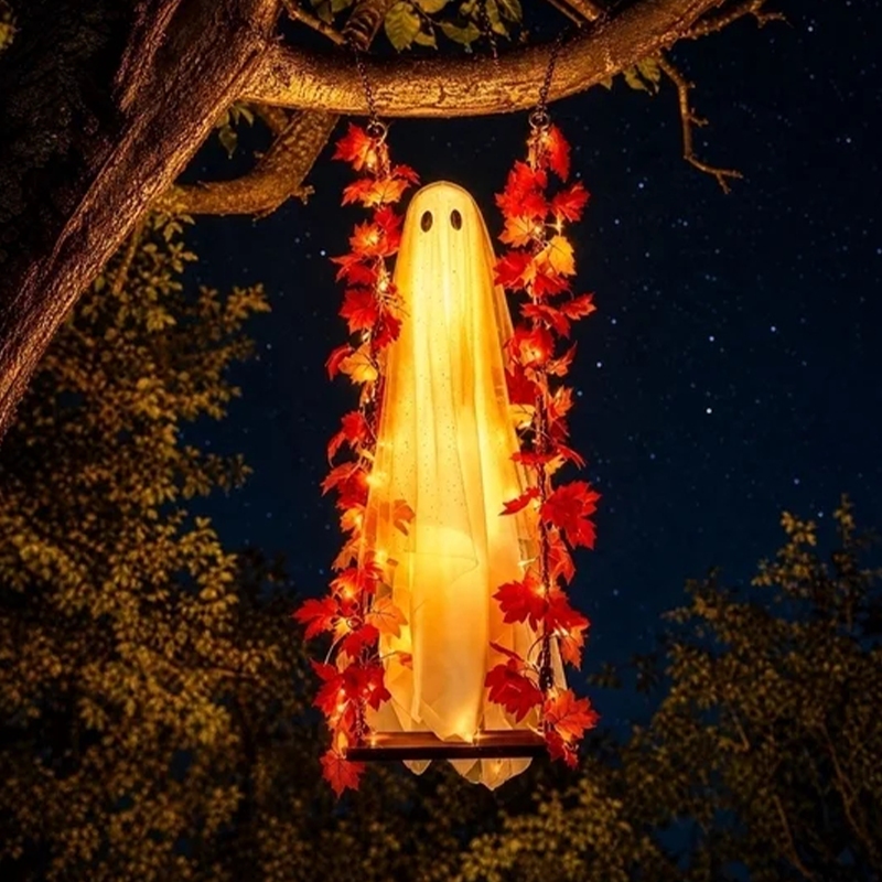 🎃👻 Noč čarovnic z LED okraski v obliki duha 🍁-SI