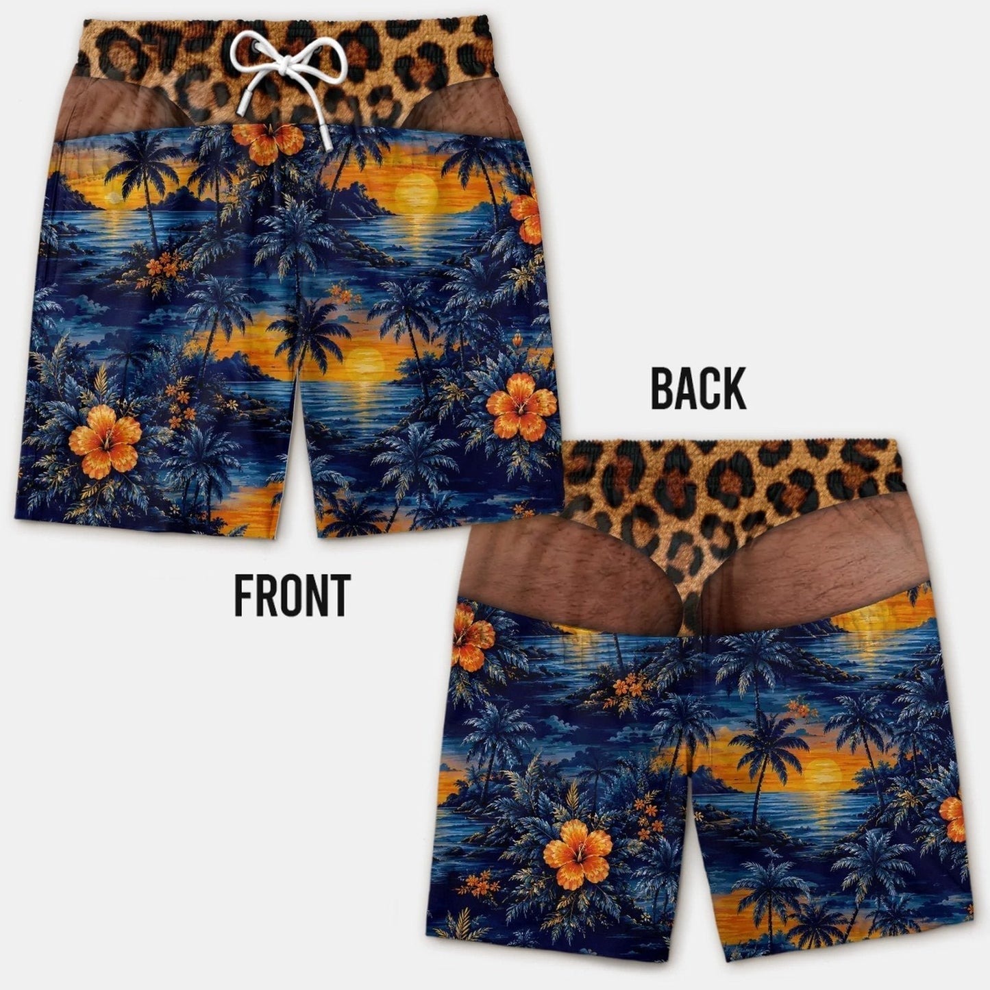 Smešne kopalke z lažno zadnjico - Novelty Prank Beach Shorts for Men-SI