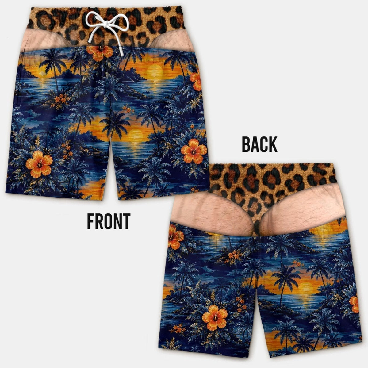Smešne kopalke z lažno zadnjico - Novelty Prank Beach Shorts for Men-SI