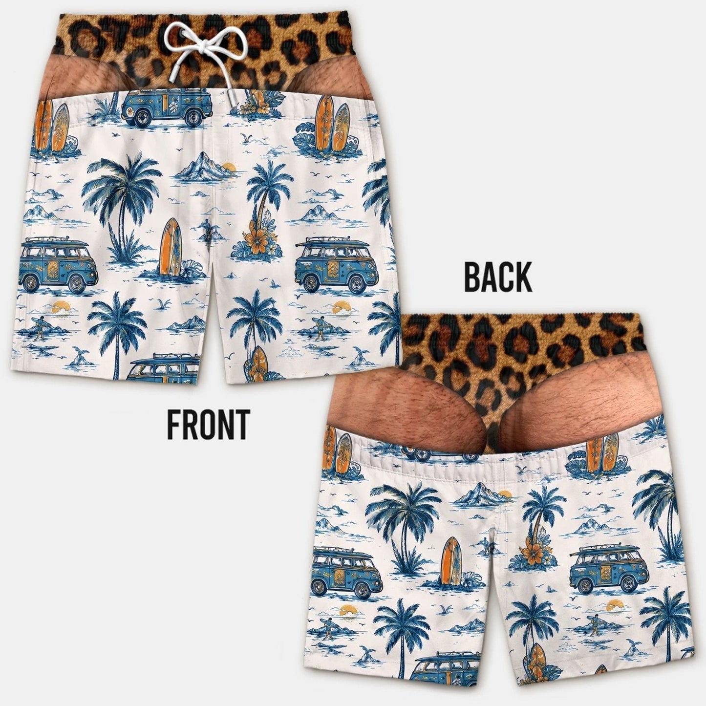 Smešne kopalke z lažno zadnjico - Novelty Prank Beach Shorts for Men-SI