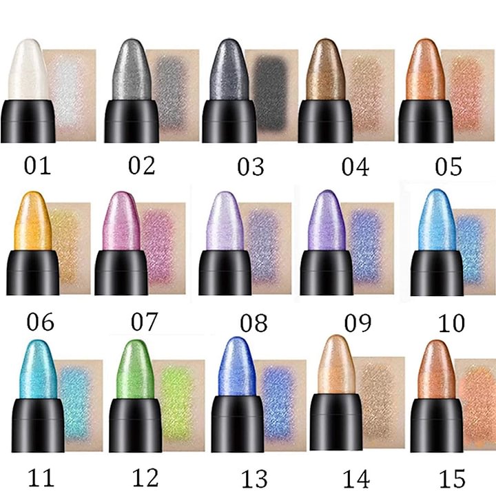 15 Χρώματα High Performance Eyeshadow Highlighter Pencil Αδιάβροχο Glitter Eyeshadow Pen Eyeliner 