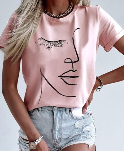 Marškinėliai Face Pink (kelios spalvos) 
